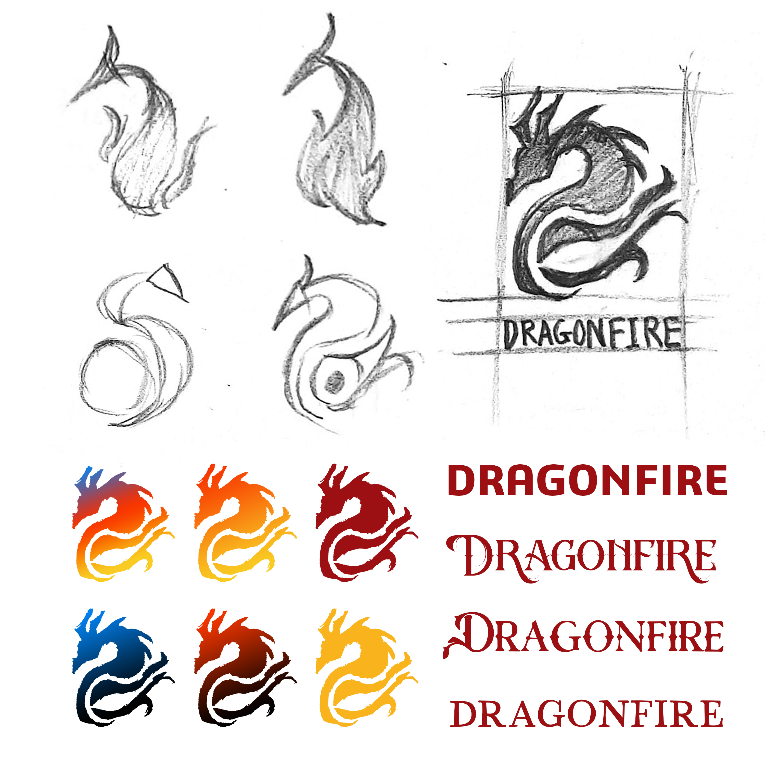 Dragonfire Company Logo Sketches