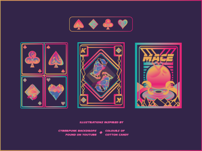 Bubblegum Cyberpunk - Playing Cards Design