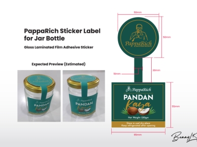 PappaRich Sticker Label for Jar Bottles