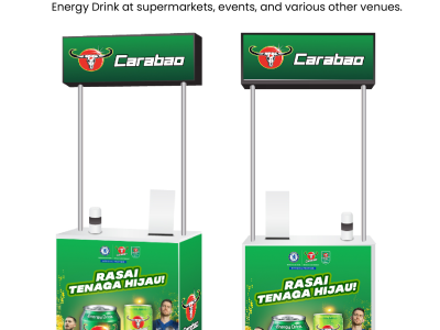 Promo Display Stand Table Design - Carabao Energy Drink