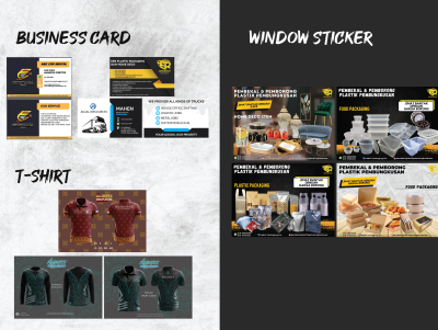 Business card, tshirt, window sticker