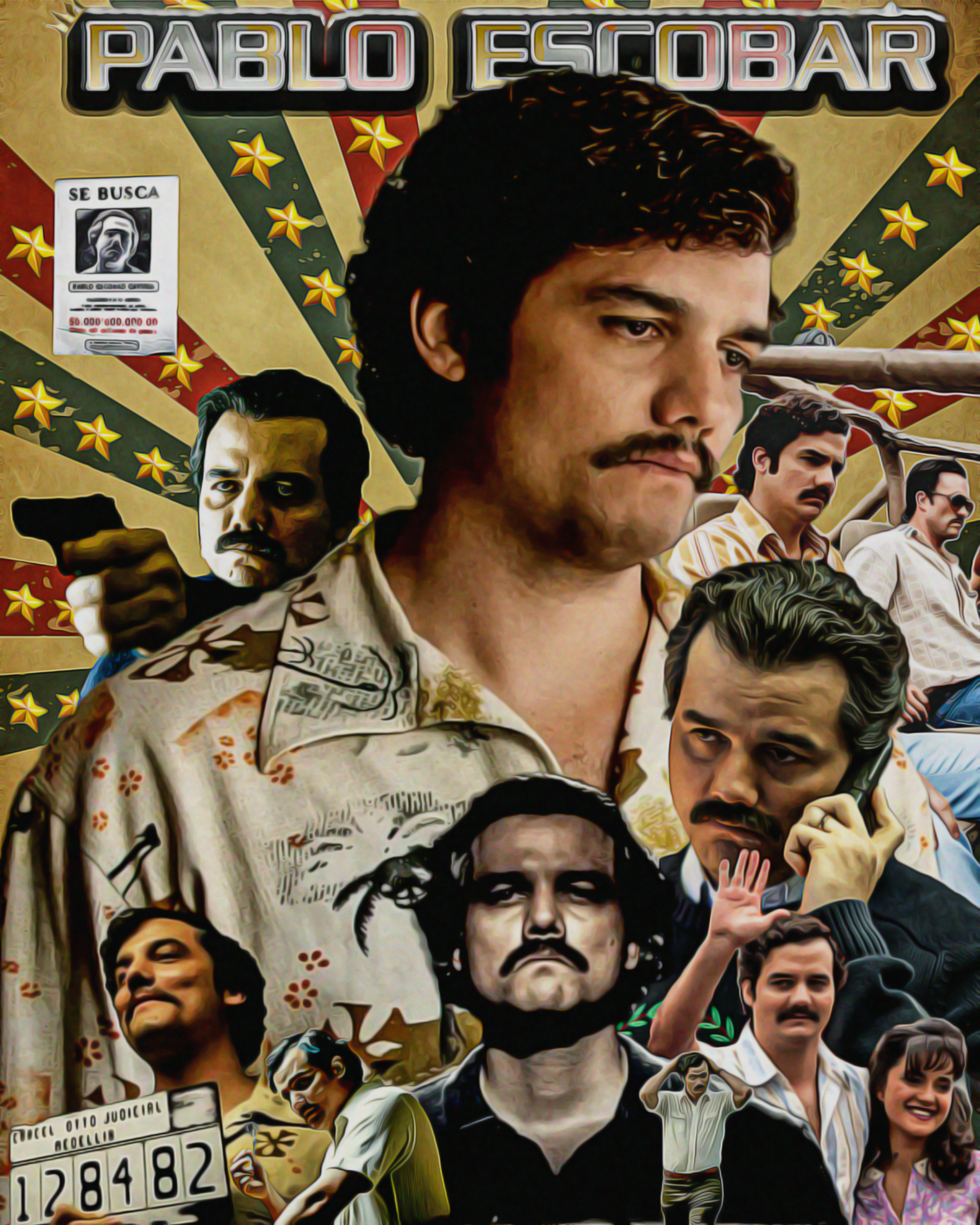 PABLO ESCOBAR From NARCOS Drama Series (Oil Painting Effect)