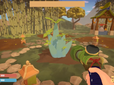 Early demo of planting a dashi tree in Sushi Wildlands (PC game)