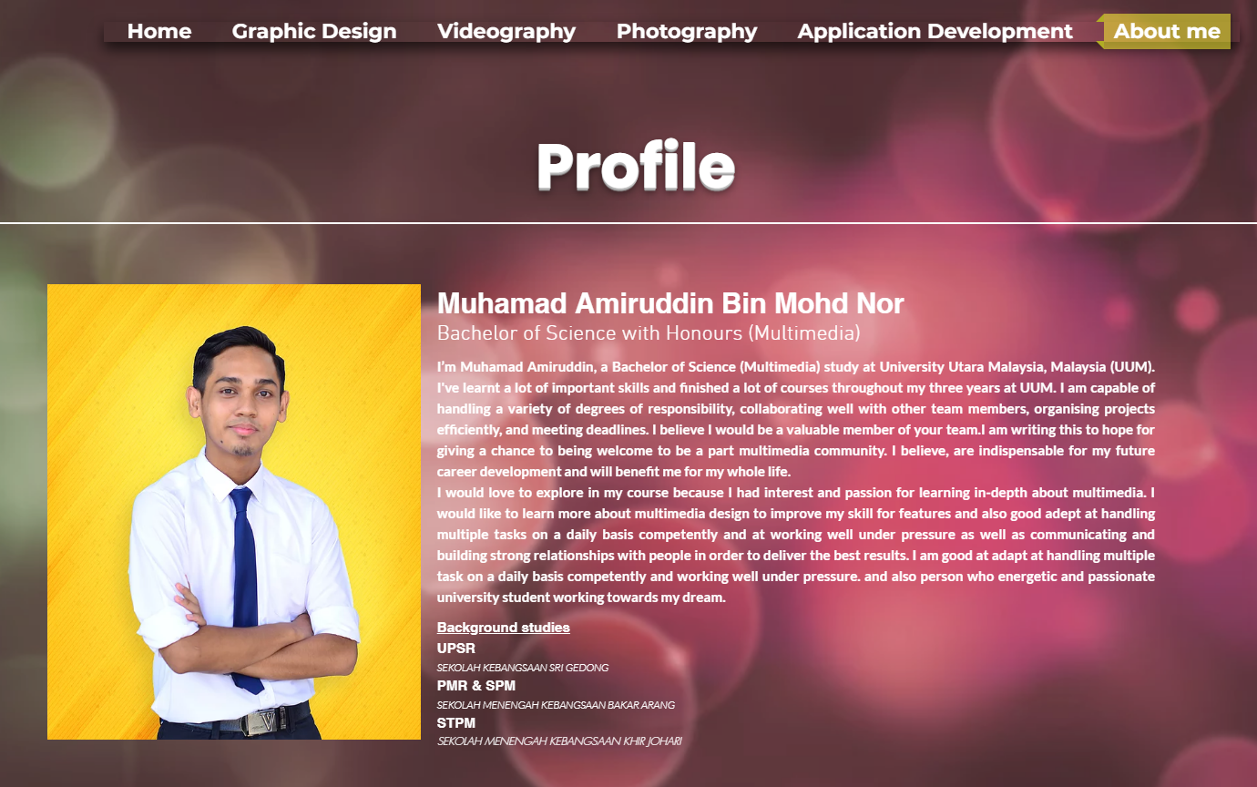 Visit my wixsite for my portfolio